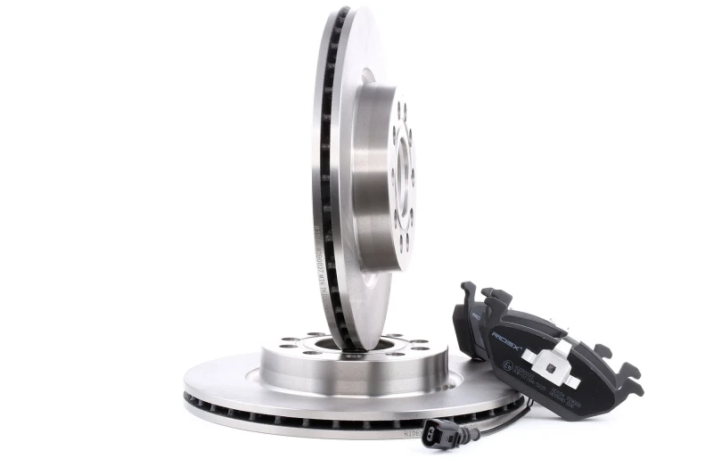 Image of RIDEX 3405B0008 Brake disc and pads set Front Axle, Brake Disc Type: Vented, incl. wear warning contact Brake Set,disc brakes (3405)