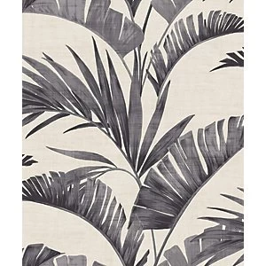 Image of Arthouse Banana Palm Charcoal Wallpaper 10.05m x 53cm