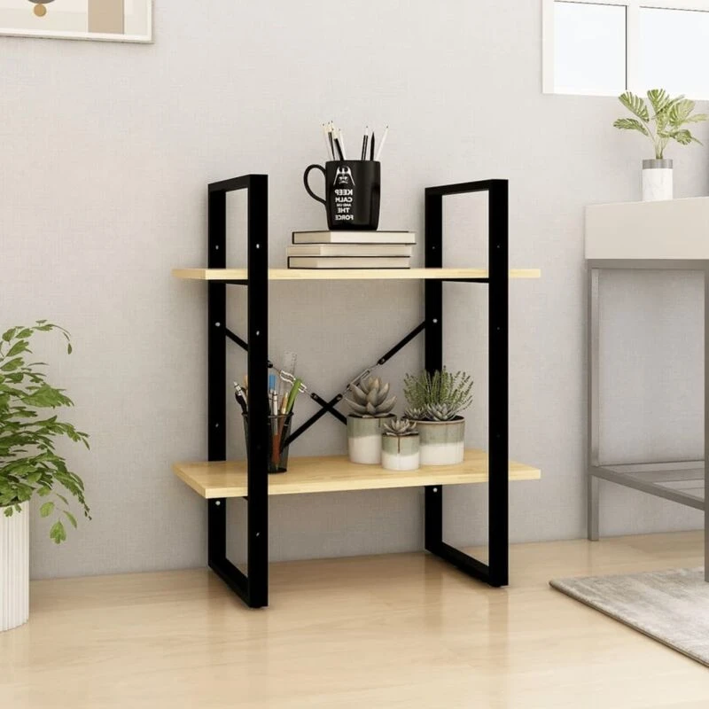 Image of VIDAXL 2-Tier Book Cabinet 60x30x70cm Solid Pine Wood Vidaxl 8720286567227