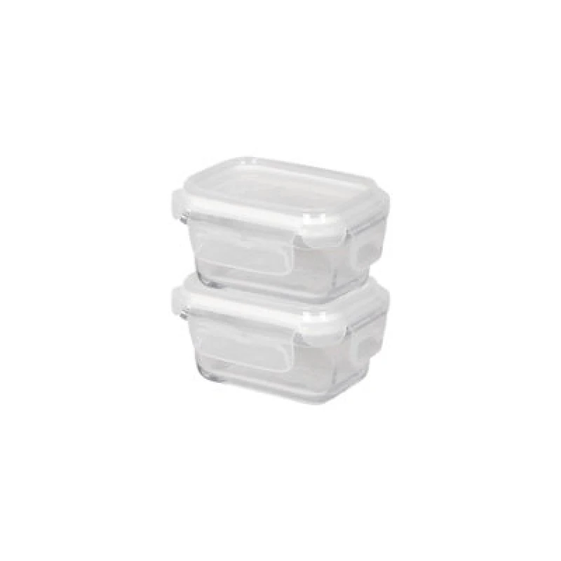 Image of Harbour Housewares 150ml Glass Food Storage Containers With White Lids - Reusable Airtight Meal Prep Tubs Microwave And Freezer Safe - Pack Of 2