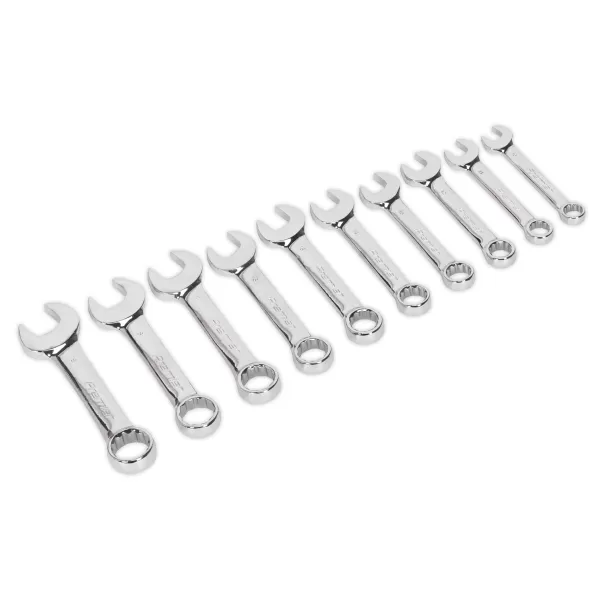 image of Genuine SEALEY AK633 Combination Spanner Set 10pc Stubby Metric