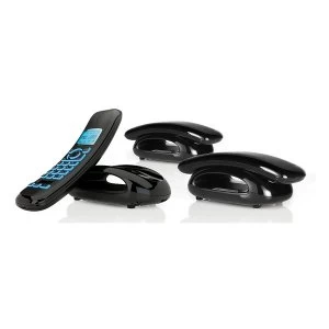 image of IDECT SOLOPLUSTRIO-CB Digital Cordless Phones with Answering Machine in Black