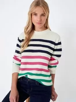 Image of Crew Clothing Terrie Stripe Jumper - White, Size 10, Women