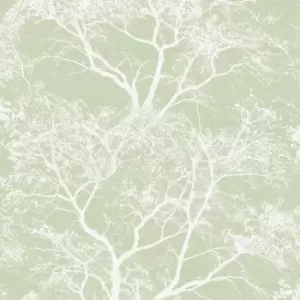 image of Whispering Trees Sparkle Forest Glitter Wallpaper - Green 65620 - Holden Decor