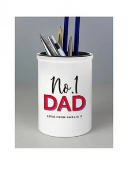 image of Personalised No1 Dad Pen Pot