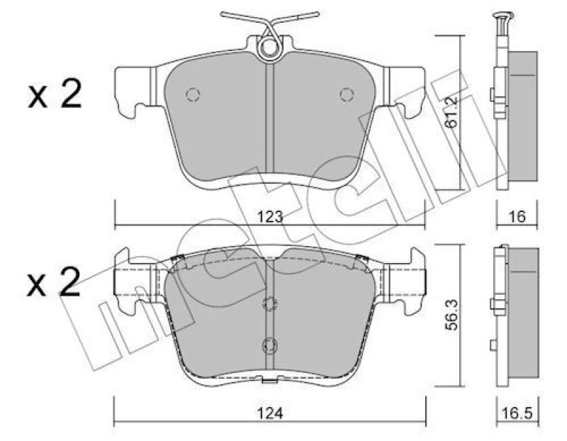 Image of METELLI Brake pad set METELLI 22-0951-2