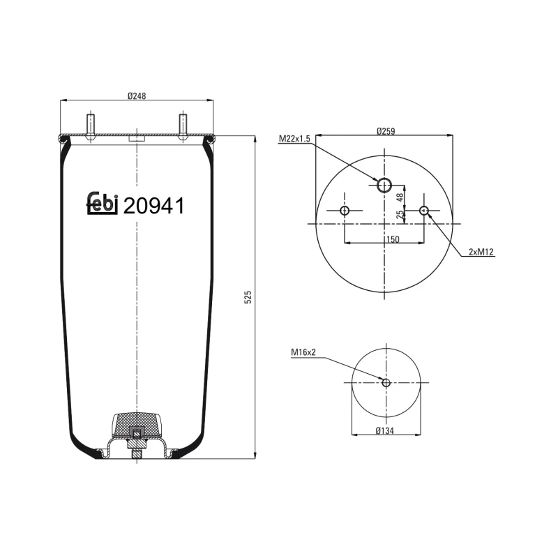 Image of FEBI BILSTEIN 20941 Boot, air suspension Boot,air suspension (324)