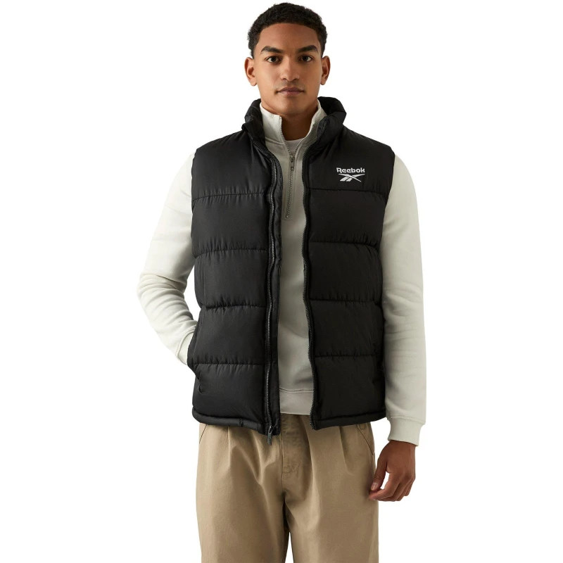 Image of Reebok Men Puffer Vest in Black Size: X-Large Black XL Male 5063347793849