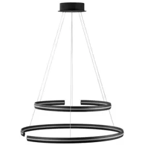Image of Merano - Borden Integrated LED Pendant Ceiling Light Sandy Black Aluminium Adjustable LED 93W 3422Lm 3000K