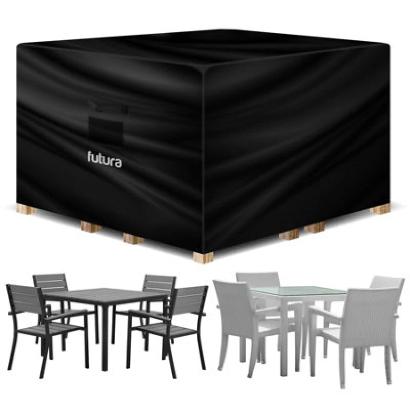 Image of Futura 420D Square 200X200X90Cm Waterproof Garden Furniture Cover, Outdoor Patio Weatherproof Rattan Sofa Shield