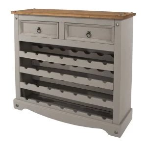 Halea Large Pine Wine Rack - Grey