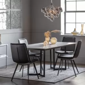 Image of Gallery Interiors Linus 6 Seater Dining Table Gold
