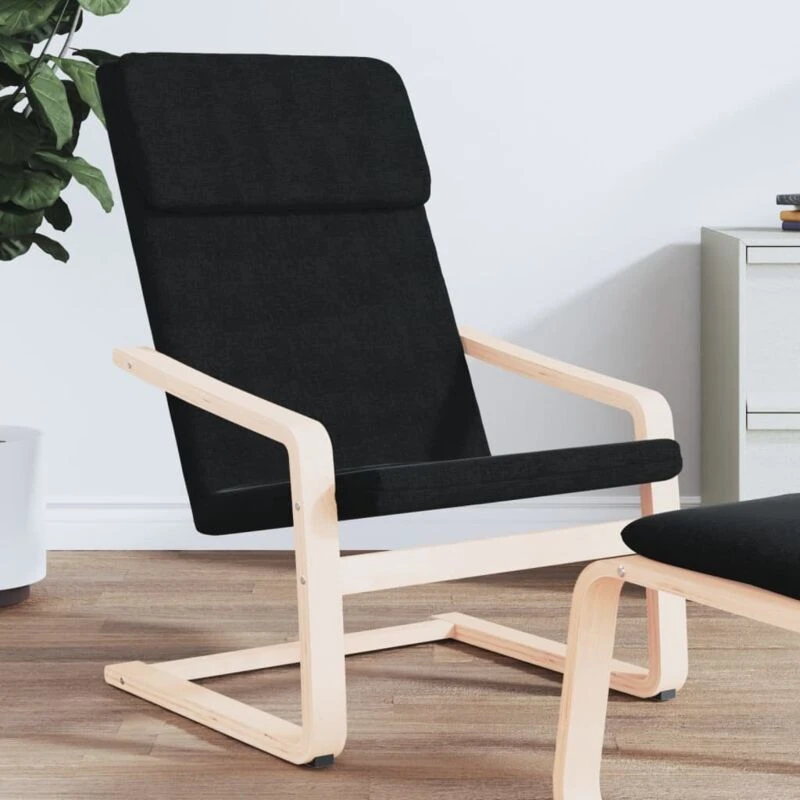 Image of VIDAXL Relaxing Chair Black Fabric Vidaxl 8720845743093