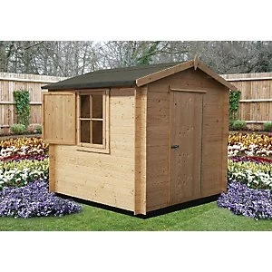 Image of Shire Camelot Log Cabin with Shuttered Window 10 x 10 ft
