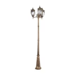 image of Fleur Outdoor Lamp Posts Black with Gold, IP44