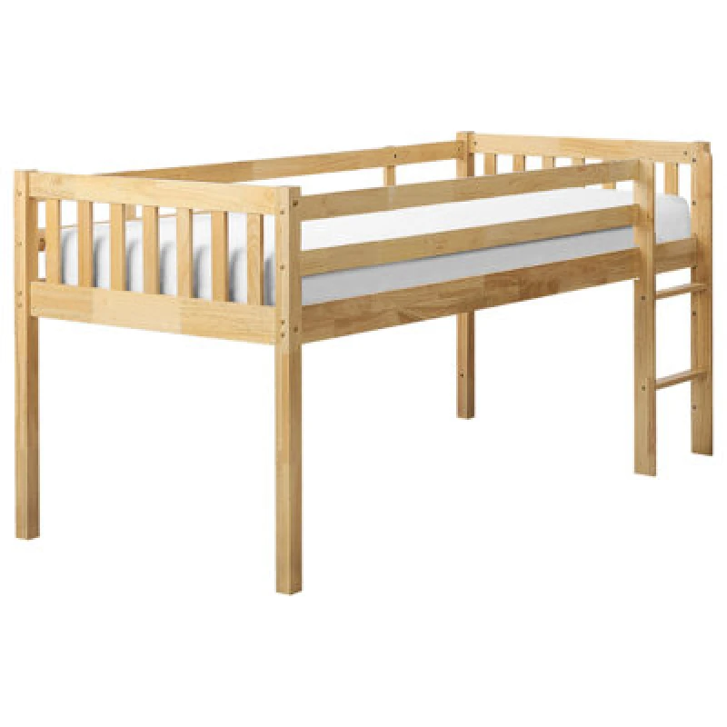 Image of Beliani Mid Sleeper Bed Wood Peipin 90 X 200 Cm (Eu Single) Light Brown