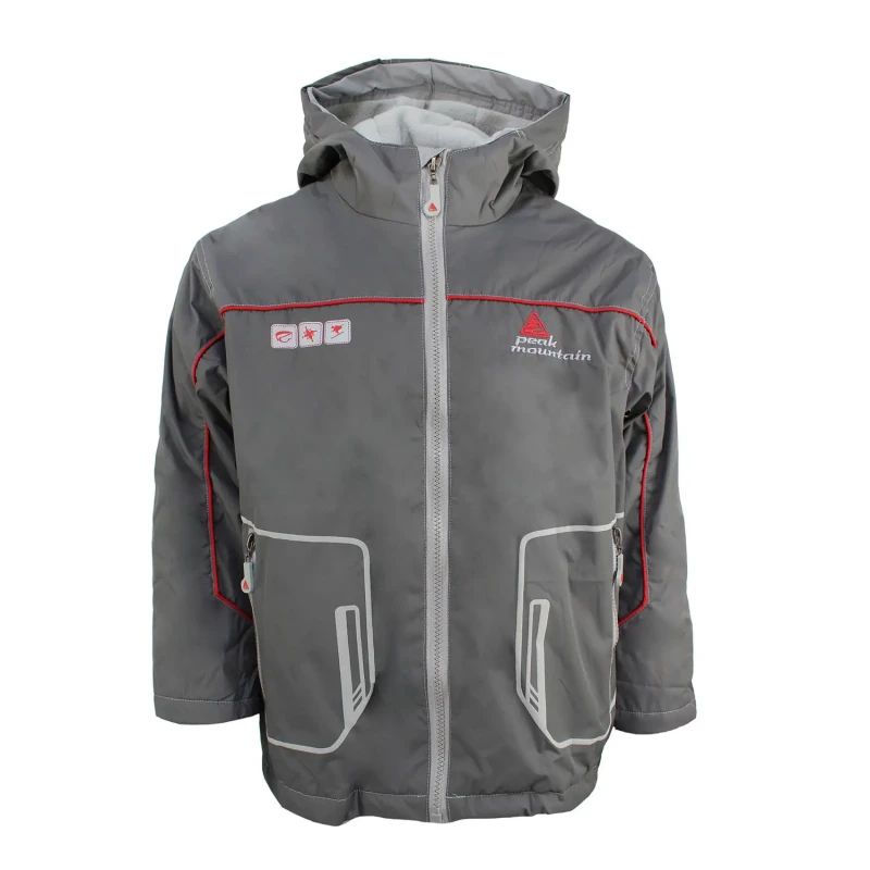 Image of Peak Mountain Children's ski jacket Peak Mountain Eklato-Gris Gris Male 8 ans EKLATO/GRIS