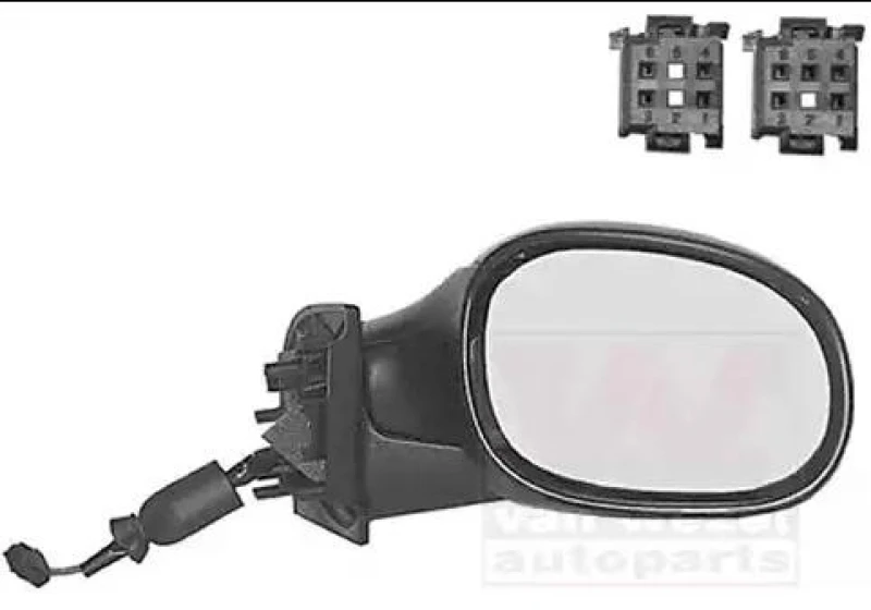 Image of VAN WEZEL 0927820 Wing mirror * HAGUS * Right, with temperature sensor, partially primed Outside Mirror (50)