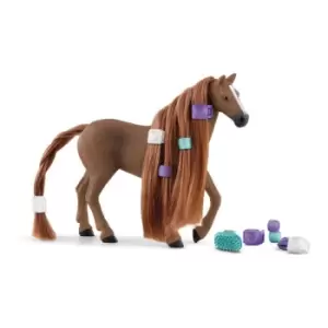 Image of Schleich Horse Club Beauty Horse English Thoroughbred Mare Toy Figure, 4 Years And Above, Brown (42582)