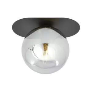 Image of Emibig Plaza Black Globe Ceiling Light with Graphite Glass Shades, 1x E14