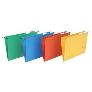 image of 5 Star Suspension Files Manilla 230gm2 Wrapover Bar Tabs and Inserts Foolscap Green Pack of 50