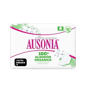 image of AUSONIA ORGANIC compresas noche alas 9 uds