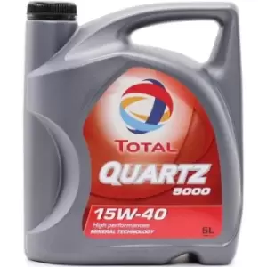 Total Quartz Synthetic Car Engine Motor High 5000 Performance 15W40 5L 213677