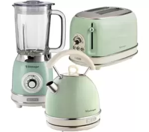 image of Ariete Vintage ARPK26 2 Slice Toaster, Traditional Kettle & Blender Bundle