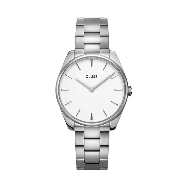 Image of Cluse Ladies Feroce Silver Circle Quartz Fashion Watch CW0101212003