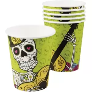 Image of Day Of The Dead Paper Cups 250ml (Pack Of 6)