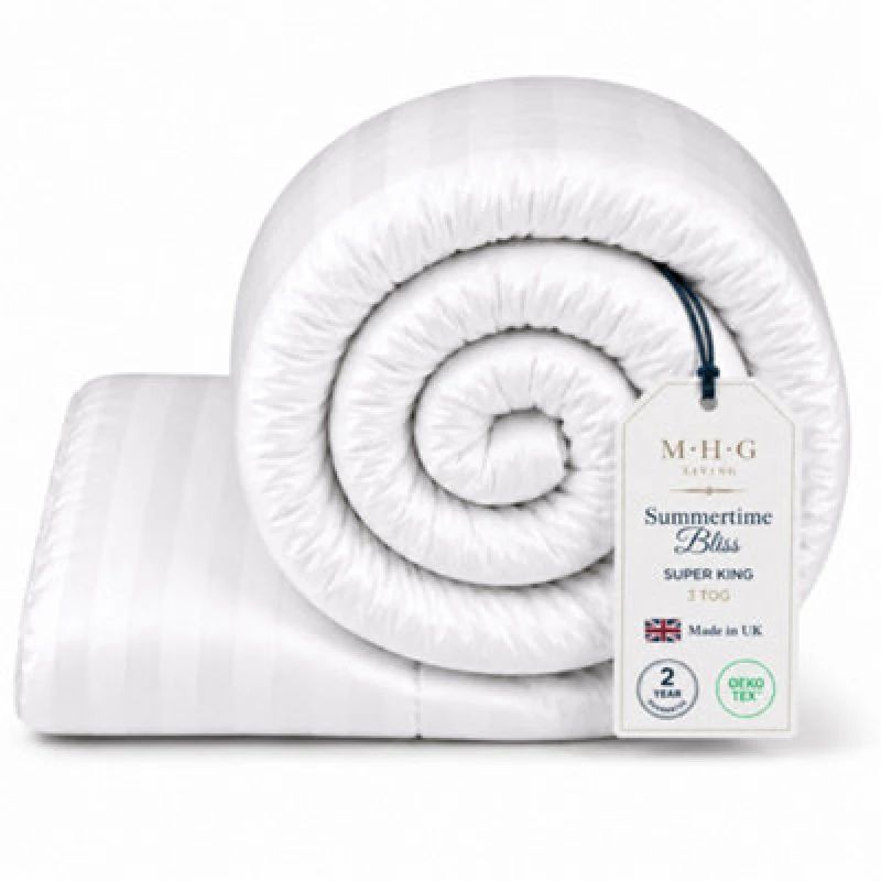 Image of MHG Living MHG Living Super King Size White Lightweight Summer Hollowfibre Duvet 3 Tog - Wilko White