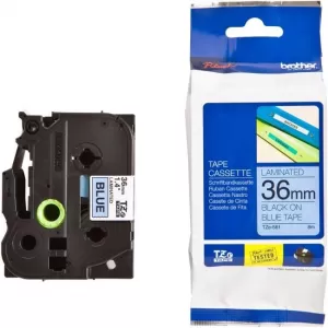 Image of Brother TZE-561 P-touch Black on Blue Laminated Tape 36mm x 8m