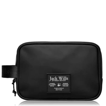 image of Jack Wills Loughton Rubberised Washbag - Black