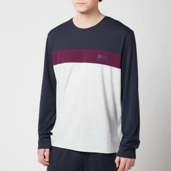 Image of BOSS Bodywear Mens Balance Long Sleeve T-Shirt - Dark Blue - S