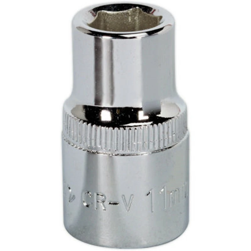 Image of Loops 11mm Forged Steel Drive Socket - 1/2" Square Drive - Polished Chrome Vanadium Metallics