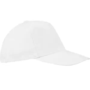 image of SOLS Unisex Buzz 5 Panel Baseball Cap (ONE) (White)