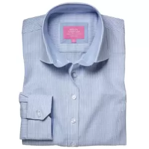 Image of Brook Taverner Womens/Ladies Mirabel Striped Oxford Stretch Shirt (14 UK) (Sky Blue)