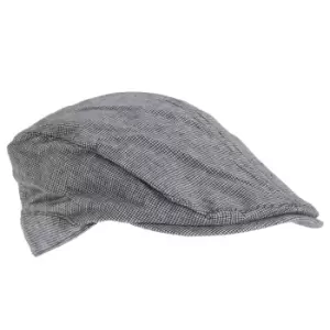 Image of Tom Franks Mens Check Flat Cap (M/L) (BLACK/WHITE)