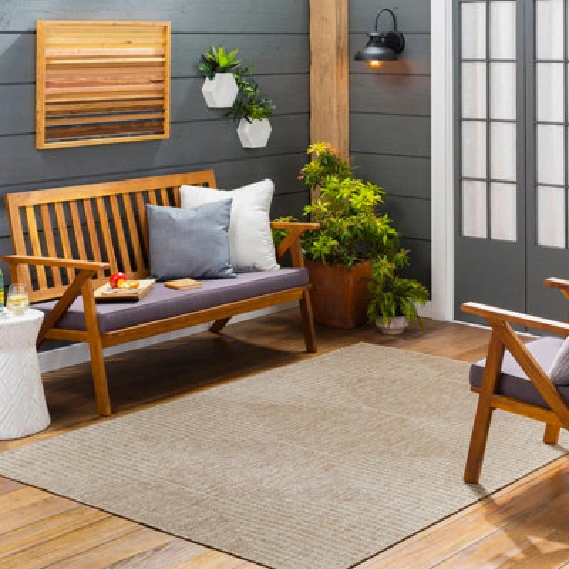 Image of Livabliss In- & Outdoor Global Brown Dolly Area Rug 130 X 180 Cm - Easy To Clean, Perfect For Patio, Balcony, Kitchen Or Dining Room