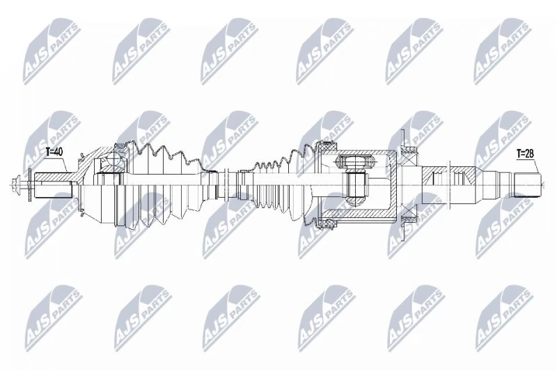 Image of NTY NPW-VV-137 Drive shaft Automatic Transmission, Front Axle Right Drive Shaft (13)
