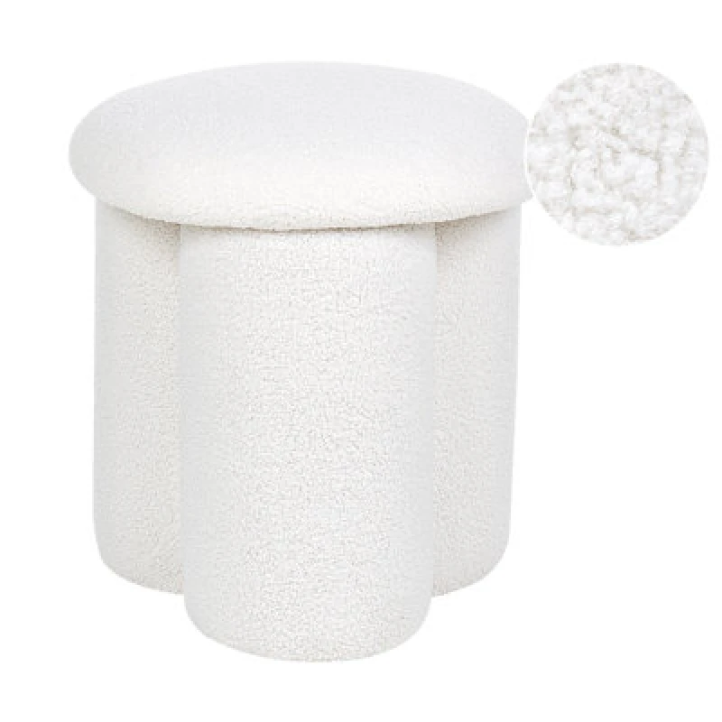 Image of Beliani Pouffe Carrington Boucle Off-White