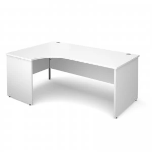 Image of Maestro 25 PL Left Hand Ergonomic Desk 1800mm - White Panel Leg Design