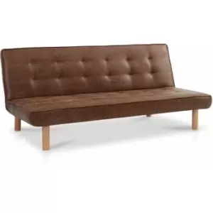 Image of Home Detail - Salerno Air Leather brown sofa bed
