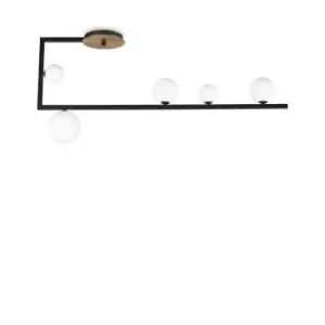 Image of Birds Globe Semi Flush Light Black