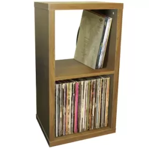 Image of Techstyle Cube 2 Cubby Square Display Shelves / Vinyl Lp Record Storage Oak