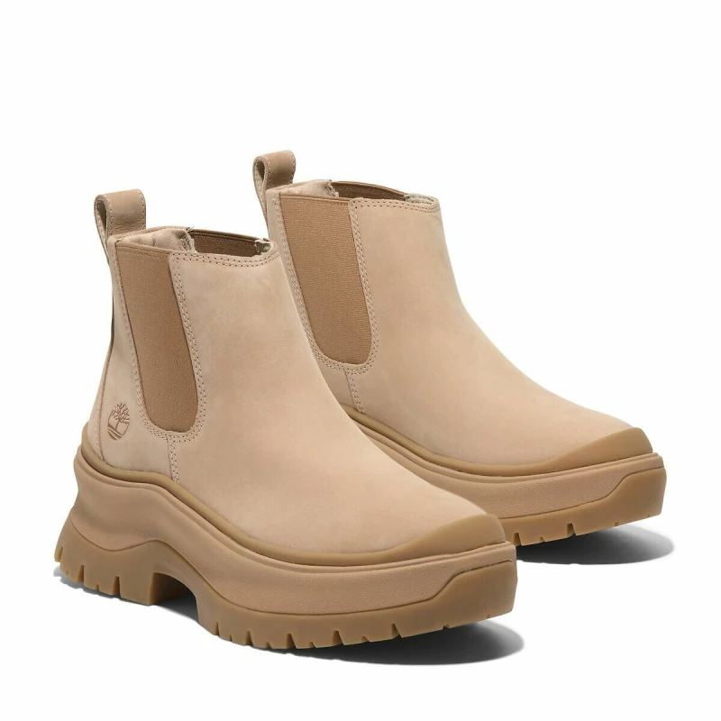 Image of Timberland Womens Roxie Lane Chelsea Boots Light Beige Nubuck Natural, 7