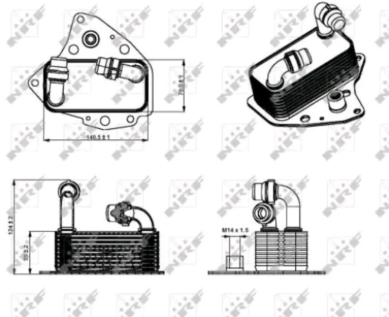 Image of NRF 31343 Oil Cooler without filter, with gaskets/seals, EASY FIT Aluminium Oil Cooler,engine oil (469)