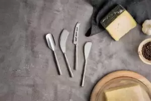 Image of Nkuku Darsa Cheese Knife Set Set Of 4 Serveware Silver Approx 14 cm
