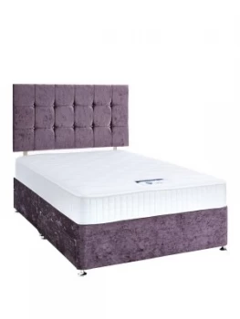 image of Luxe Collection By Silentnight Fearne 1000 Memory Violet Divan Bed With Storage Options Includes Headboard