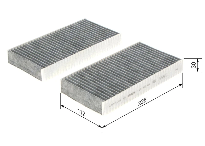 Image of Bosch 1 987 435 549 Pollen filter Activated Carbon Filter Filter,interior air (424)